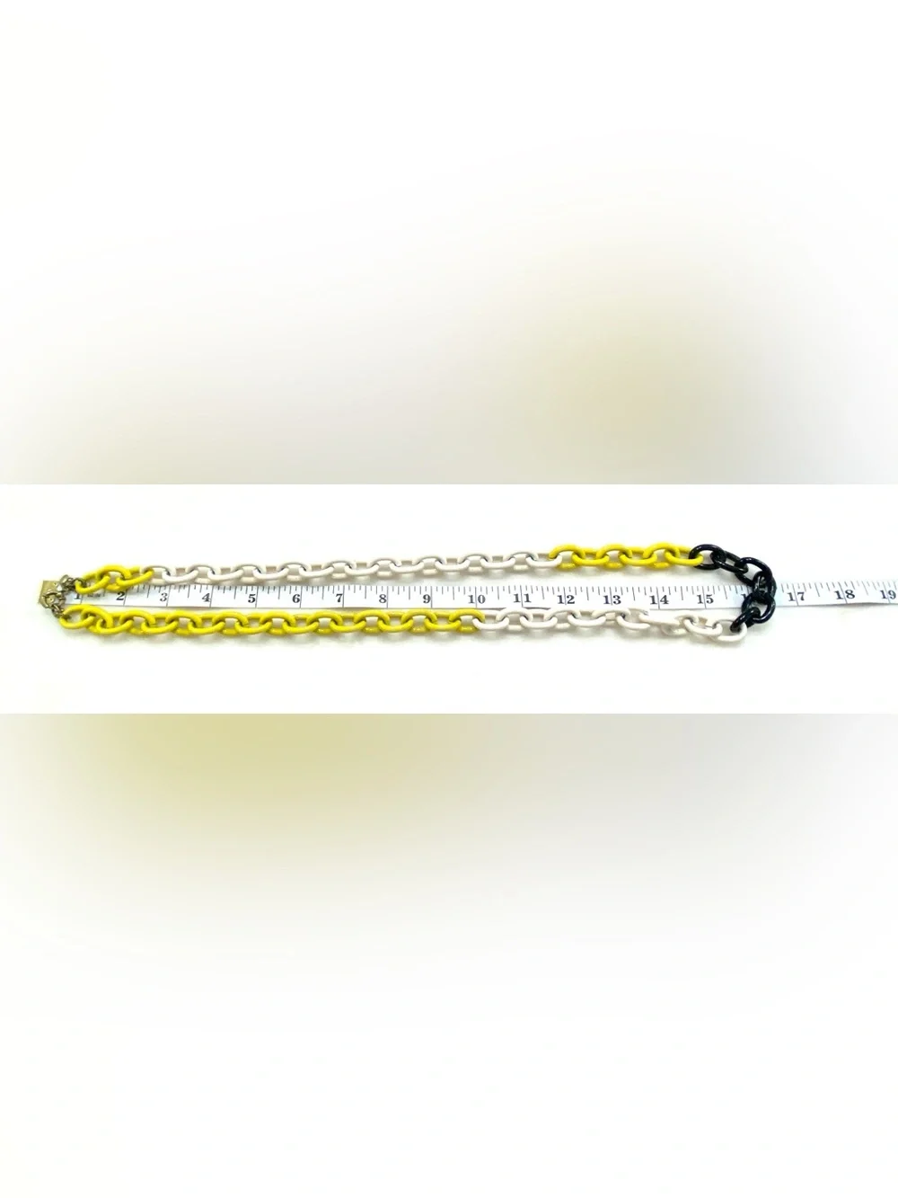 J. Crew Vintage Yellow and White Enamel Link Necklace